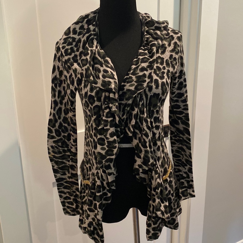 Leopard Print Cardigan Sweater